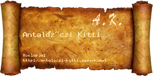 Antalóczi Kitti névjegykártya